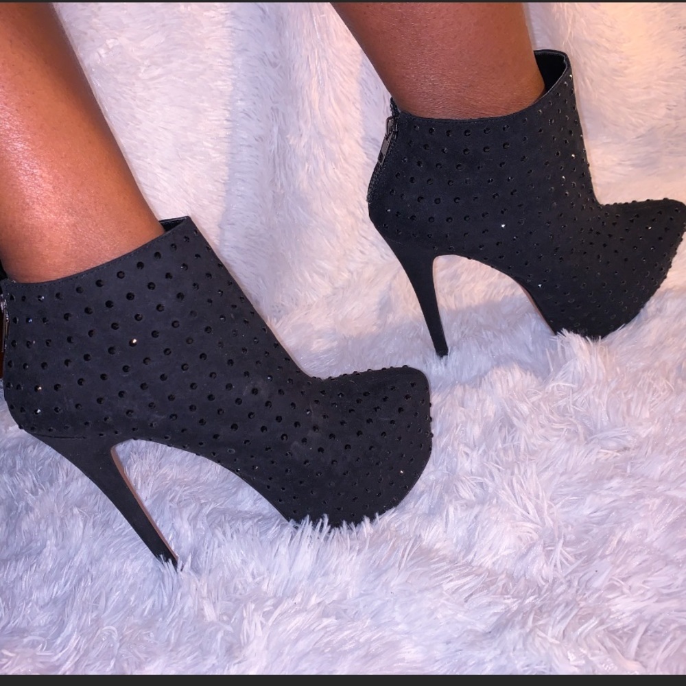 Black on Black Studded Booties